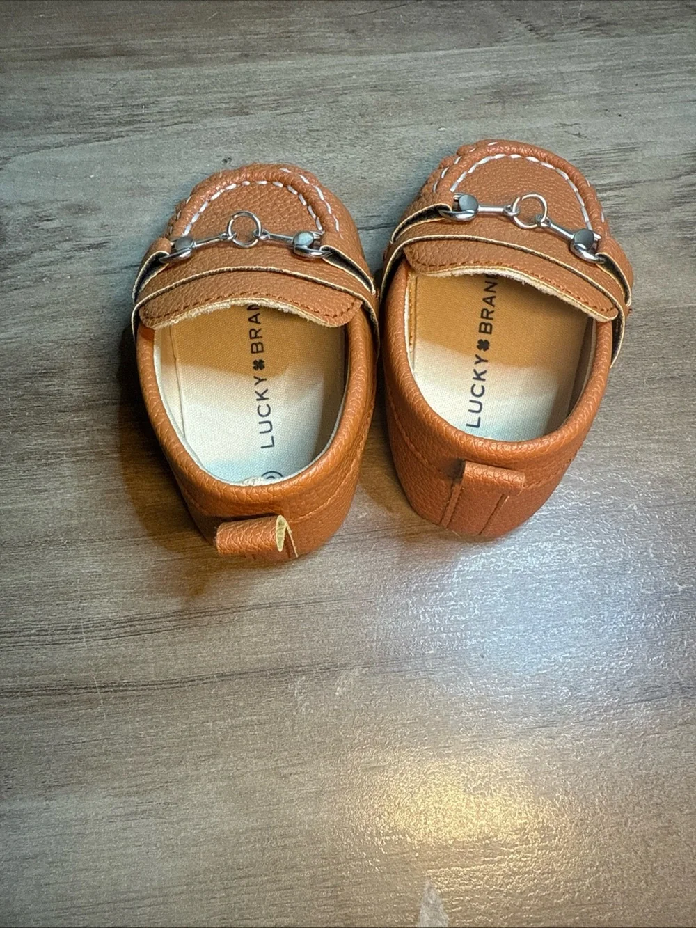 Lucky Brand Kids Orange Brown Moccasin Loafers with Bit Detail